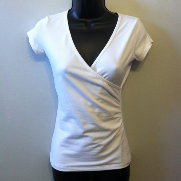 Prana Tops - prAna Mahdia Faye White Cap Sleeve Surplice V Neck